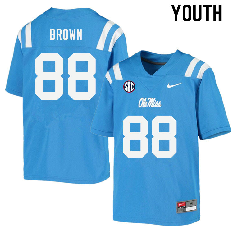 Bralon Brown Ole Miss Rebels NCAA Youth Powder Blue #88 Stitched Limited College Football Jersey SVW6858UD